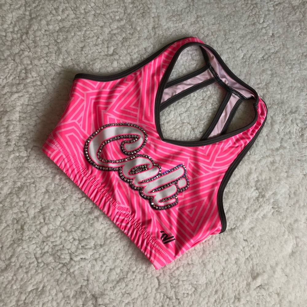 Pink CALI program wide sports bra